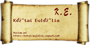 Kátai Eulália névjegykártya